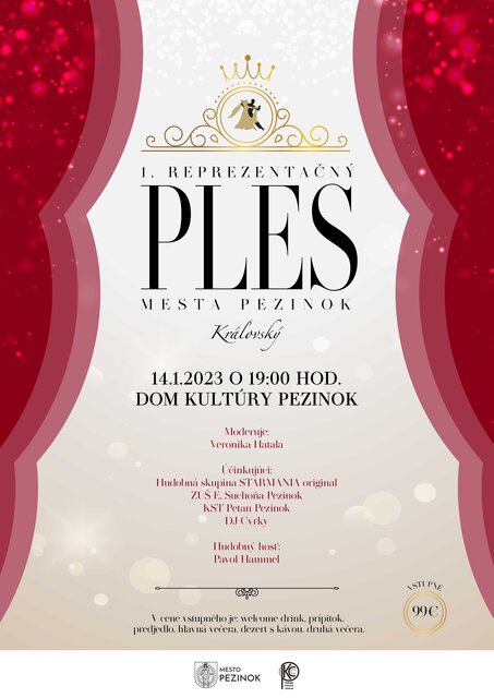 Reprezentačný ples Mesta Pezinok 2023 plagát